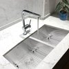 Nantucket Sinks 32 Inch Pro Series 55/45 Offset Double bowl Undermount Zero Radius Stainless Steel Kitchen Sink ZR3219-OS-16